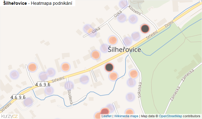 Mapa Šilheřovice - Firmy v části obce.
