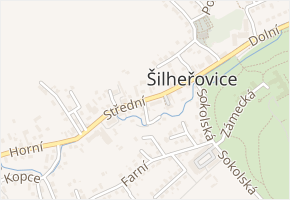 Střední v obci Šilheřovice - mapa ulice
