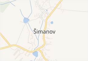 Šimanov v obci Šimanov - mapa části obce