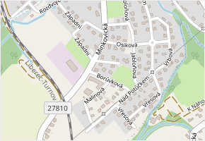 Borůvková v obci Šimonovice - mapa ulice