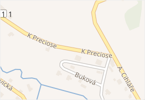 K Preciose v obci Šimonovice - mapa ulice