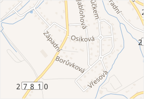 Kaštanová v obci Šimonovice - mapa ulice