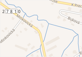 Minkovice v obci Šimonovice - mapa části obce
