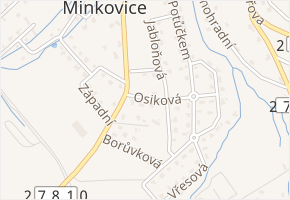 Osiková v obci Šimonovice - mapa ulice