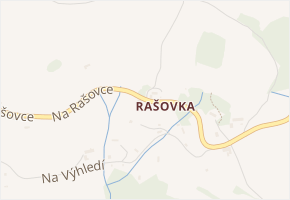Rašovka v obci Šimonovice - mapa části obce