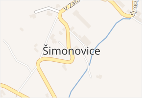Šimonovice v obci Šimonovice - mapa části obce