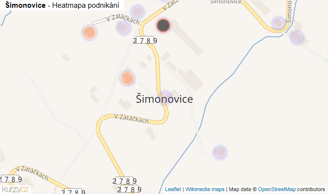 Mapa Šimonovice - Firmy v části obce.