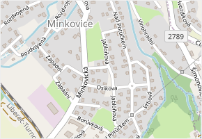Švestková v obci Šimonovice - mapa ulice
