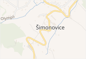 V Zatáčkách v obci Šimonovice - mapa ulice