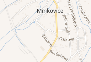 Západní v obci Šimonovice - mapa ulice