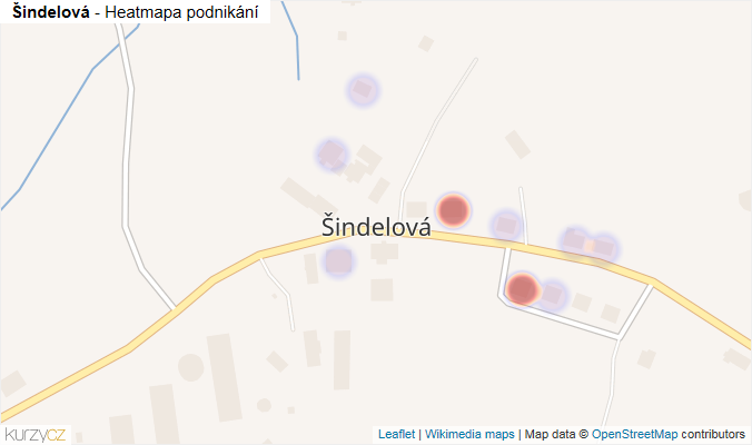 Mapa Šindelová - Firmy v části obce.