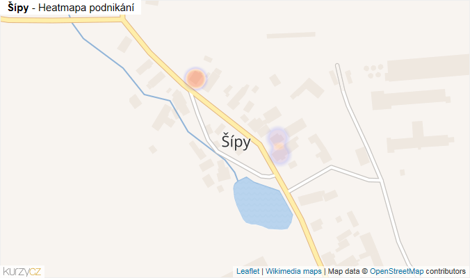 Mapa Šípy - Firmy v části obce.