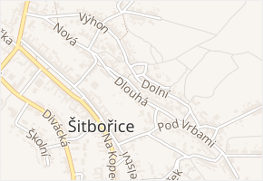Dlouhá v obci Šitbořice - mapa ulice