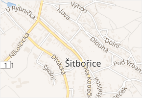 Osvobození v obci Šitbořice - mapa ulice