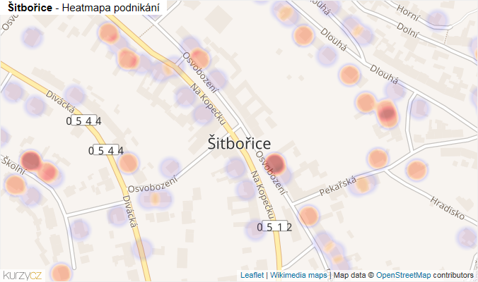 Mapa Šitbořice - Firmy v části obce.