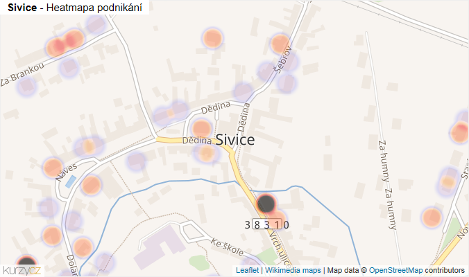Mapa Sivice - Firmy v části obce.