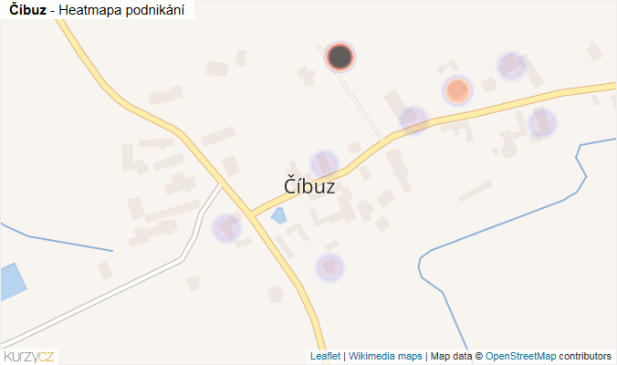 Mapa Číbuz - Firmy v části obce.