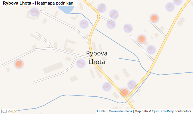 Mapa Rybova Lhota - Firmy v části obce.