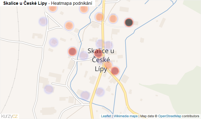 Mapa Skalice u České Lípy - Firmy v části obce.
