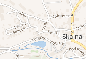 Farní v obci Skalná - mapa ulice