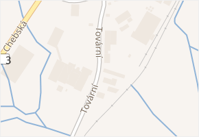 Tovární v obci Skalná - mapa ulice