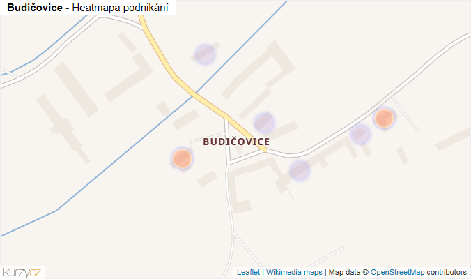 Mapa Budičovice - Firmy v části obce.