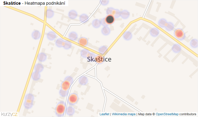 Mapa Skaštice - Firmy v části obce.