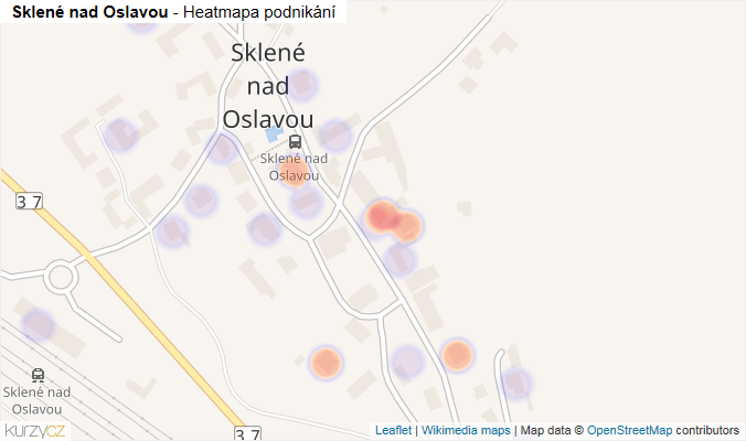 Mapa Sklené nad Oslavou - Firmy v části obce.