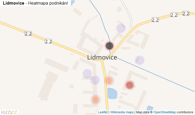 Mapa Lidmovice - Firmy v části obce.