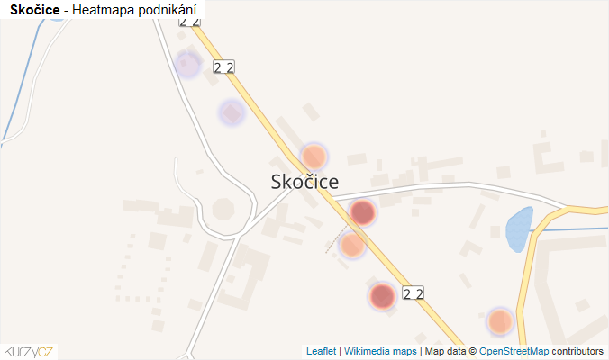 Mapa Skočice - Firmy v části obce.