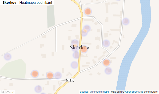 Mapa Skorkov - Firmy v části obce.