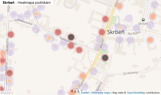 Mapa Skrbeň - Firmy v části obce.