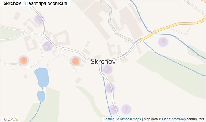 Mapa Skrchov - Firmy v části obce.