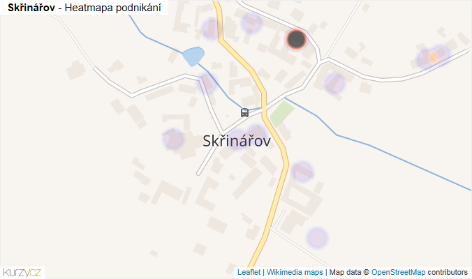 Mapa Skřinářov - Firmy v části obce.