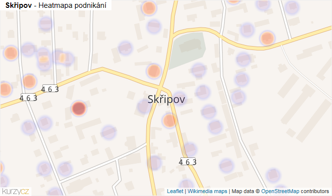 Mapa Skřipov - Firmy v části obce.