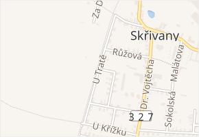 U Tratě v obci Skřivany - mapa ulice