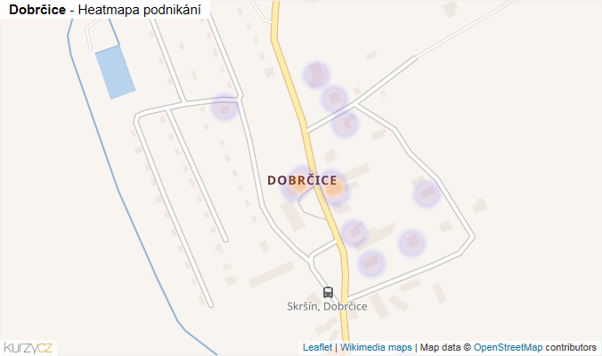 Mapa Dobrčice - Firmy v části obce.