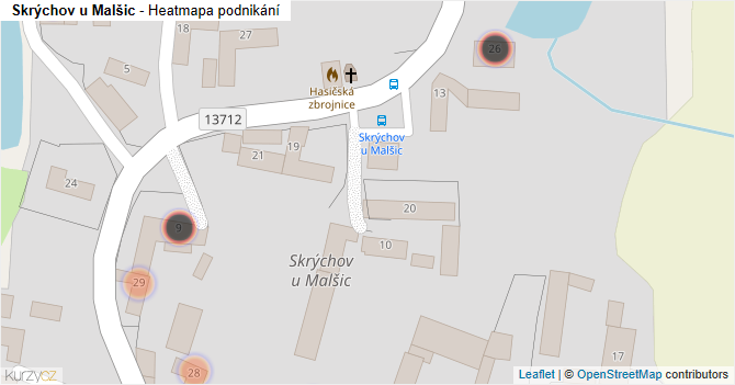 Skrýchov u Malšic - mapa podnikání