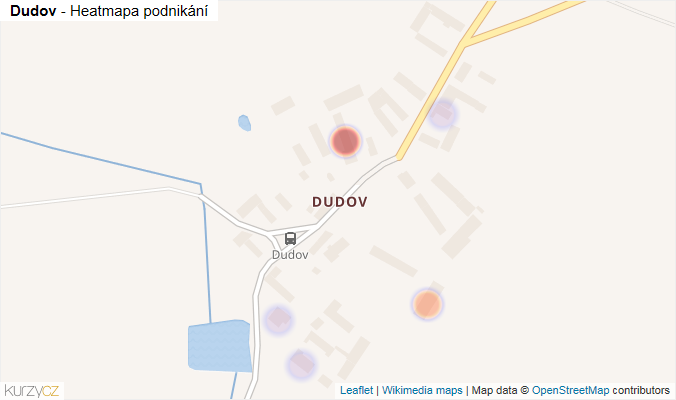 Mapa Dudov - Firmy v části obce.