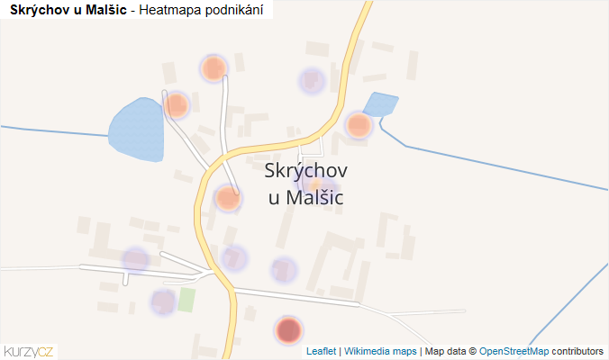 Mapa Skrýchov u Malšic - Firmy v části obce.