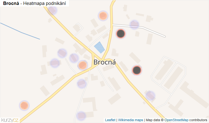 Mapa Brocná - Firmy v části obce.