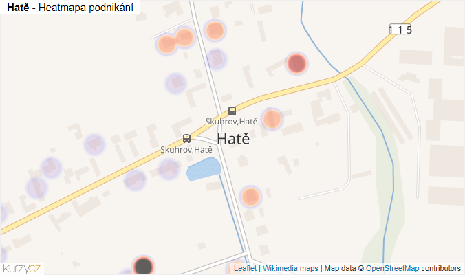 Mapa Hatě - Firmy v části obce.