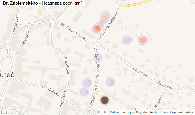 Mapa Dr. Znojemského - Firmy v ulici.
