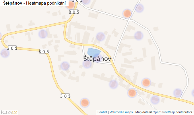 Mapa Štěpánov - Firmy v části obce.