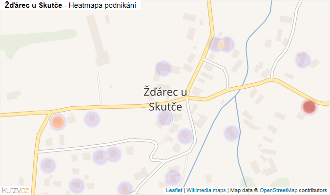 Mapa Žďárec u Skutče - Firmy v části obce.