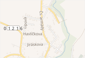 Čs. armády v obci Škvorec - mapa ulice