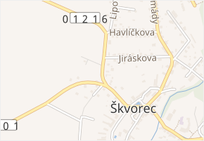 Komenského v obci Škvorec - mapa ulice