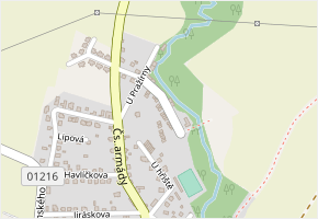 Pod Úvalskou cestou v obci Škvorec - mapa ulice