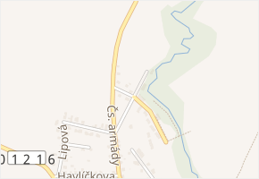 U Pražírny v obci Škvorec - mapa ulice