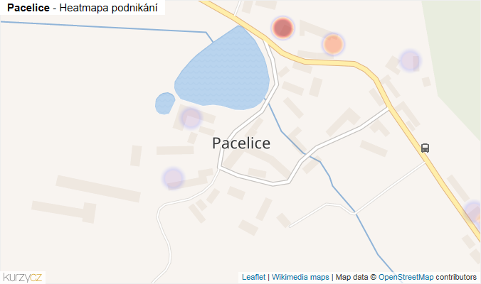 Mapa Pacelice - Firmy v části obce.